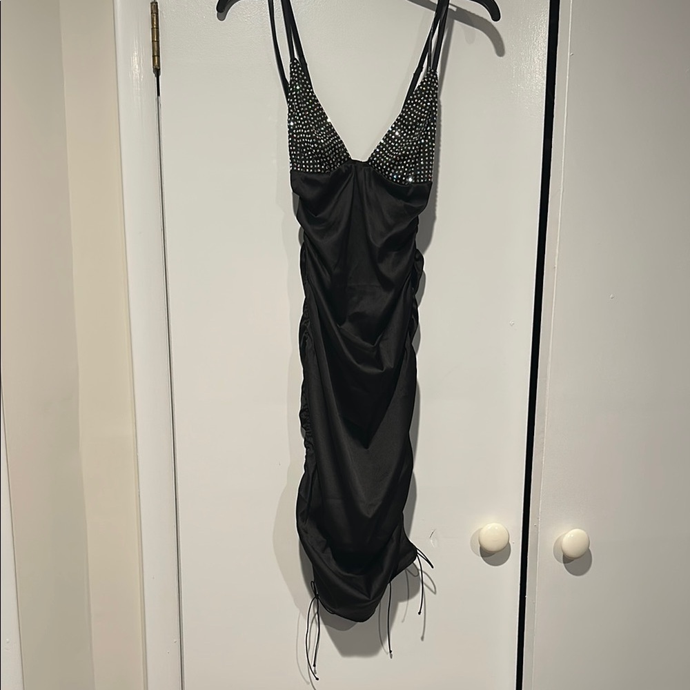 For Love And Lemons Black Dress with Silver Accents